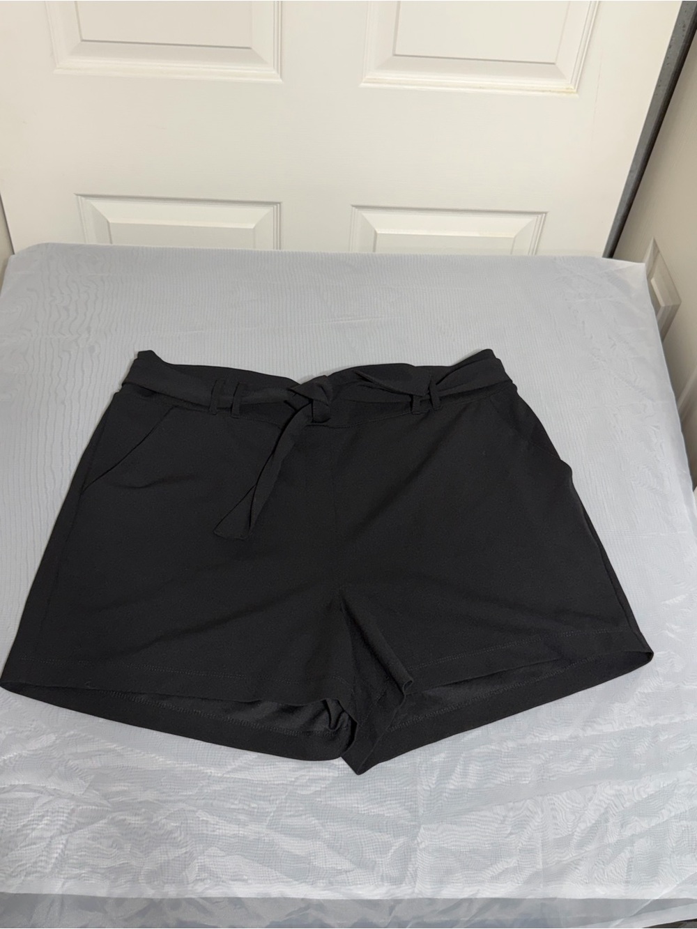 Maurices Black High-Waist‎ Tie-Front Shorts